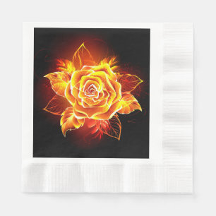 Serviette En Papier Blooming Fire Rose