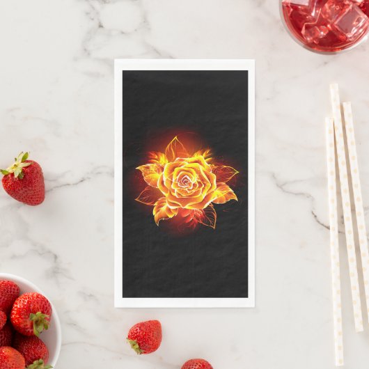 Serviette En Papier Blooming Fire Rose (En situation)
