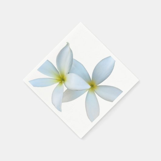 Serviette En Papier Blooms de la Plumeria blanche (Coin)