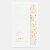 Serviette En Papier Blooms dorés (Devant)