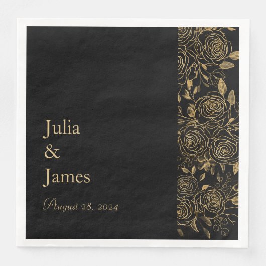 Serviette En Papier Blooms dorés (Devant)