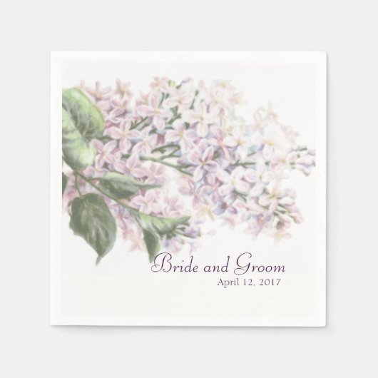 Serviette En Papier Blooms mariages Lilac (Devant)