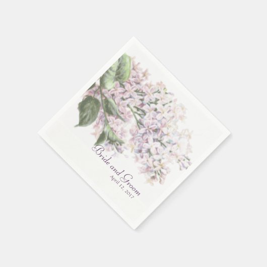 Serviette En Papier Blooms mariages Lilac (Coin)