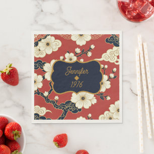 Serviette En Papier Blossom Nouveau Fleurs personnalisées élégantes