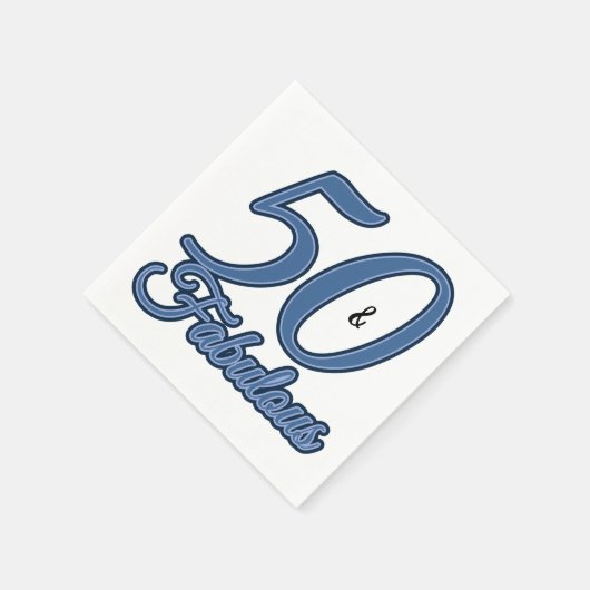 Serviette En Papier Blue 50 et Fabulous 50th Birthday Party (Coin)