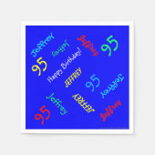 Serviette En Papier Blue 95th Birthday Party Repeating Name Paper (Devant)