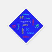 Serviette En Papier Blue 95th Birthday Party Repeating Name Paper (Coin)