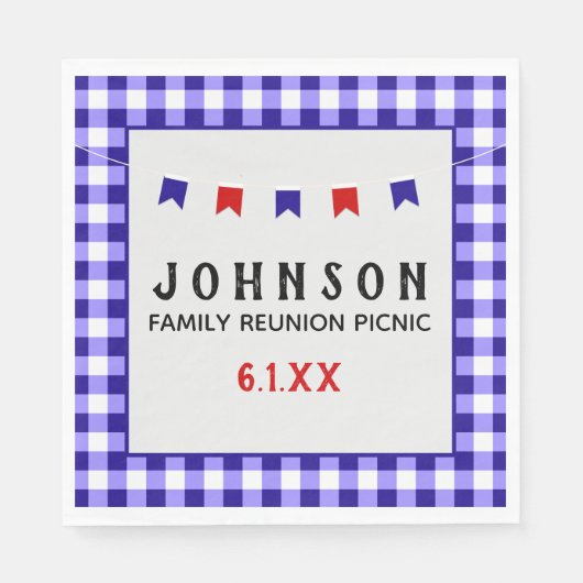 Serviette En Papier Blue À damiers Nappe Pique-nique d'été (Devant)