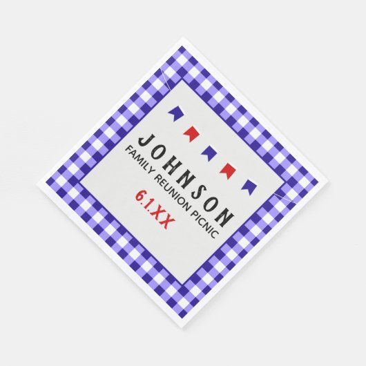 Serviette En Papier Blue À damiers Nappe Pique-nique d'été (Coin)