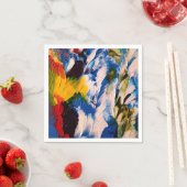 Serviette En Papier Blue Abstrait Art Standard Cocktail Napkin (En situation)
