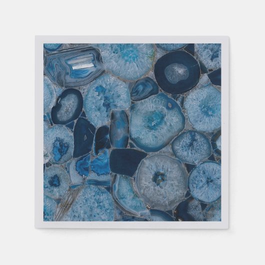 Serviette En Papier Blue Agate Gemstone Cocktail Napkins (Devant)