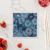 Serviette En Papier Blue Agate Gemstone Cocktail Napkins (En situation)
