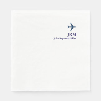 Serviette En Papier Blue Airplane Aircraft Jet Airline Pilot Party