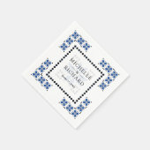 Serviette En Papier Blue and Black Ukrainian Embroidery Wedding (Coin)