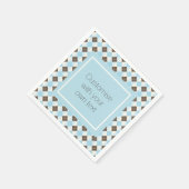Serviette En Papier Blue and Brown Custom Argyle Pattern (Coin)