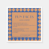 Serviette En Papier Blue and Mustard Retro Bold Fun Fun Fun Mariage (Devant)