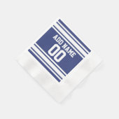 Serviette En Papier Blue and White Jersey Stripes Custom (Coin)