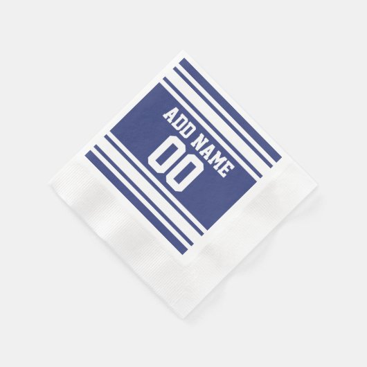 Serviette En Papier Blue and White Jersey Stripes Custom (Coin)