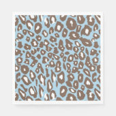 Serviette En Papier Blue and White Leopard Print (Devant)