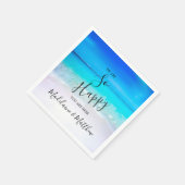 Serviette En Papier Blue Aqua Ocean Beach Mariage (Coin)