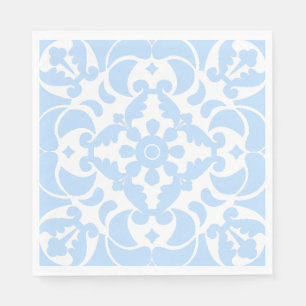 Serviette En Papier Blue Azulejos portugais espagnol méditerranéen