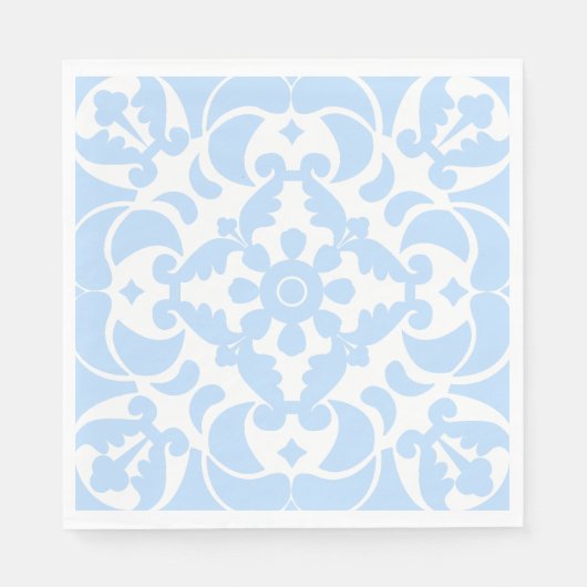 Serviette En Papier Blue Azulejos portugais espagnol méditerranéen (Devant)