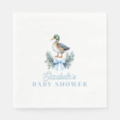 Serviette En Papier Blue Baby Boy Mallard Duck Baby shower (Devant)