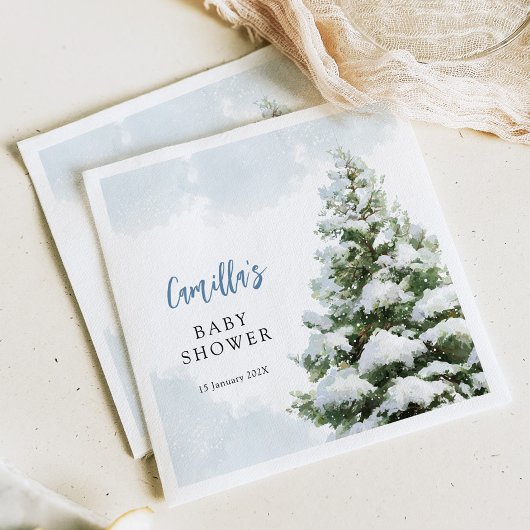 Serviette En Papier Blue Baby It's Cold Outside Baby Shower