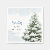Serviette En Papier Blue Baby It's Cold Outside Baby Shower (Devant)