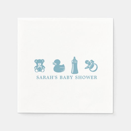 Serviette En Papier Blue Baby Shower Paper Napkin (Devant)