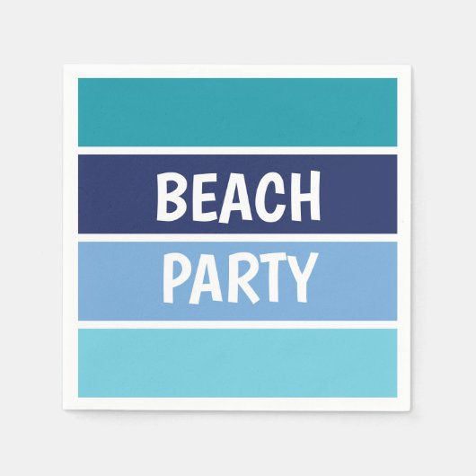 Serviette En Papier Blue Beach Party (Devant)