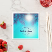 Serviette En Papier Blue BEACH PARTY Sunny Palm Trees été Anniversaire (En situation)