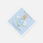 Serviette En Papier Blue Bear Boy Thème | Baby shower serviettes (Coin)