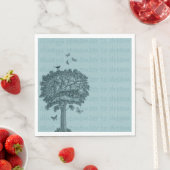 Serviette En Papier Blue Birds Papillons Dream Tree (En situation)