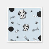 Serviette En Papier Blue & Black Fish Bones Chien Chien Chien Chien Ch (Devant)