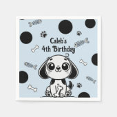 Serviette En Papier Blue & Black Fish Bones Chien Chien Chien Chien Ch (Devant)