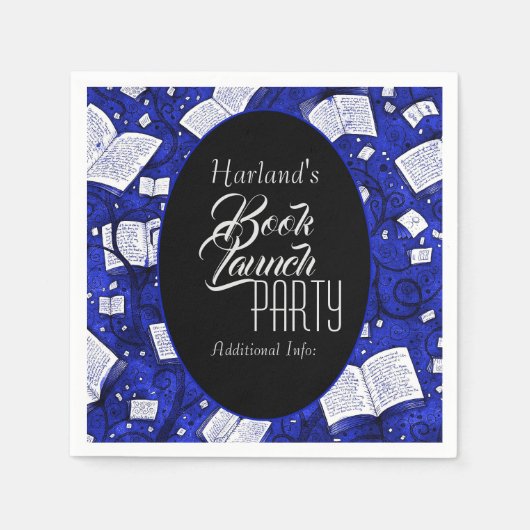Serviette En Papier Blue Book Launch Party (Devant)