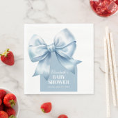 Serviette En Papier Blue Bow Baby Boy Elegant Baby Shower (En situation)