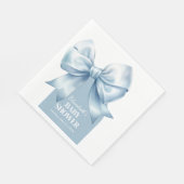 Serviette En Papier Blue Bow Baby Boy Elegant Baby Shower (Coin)