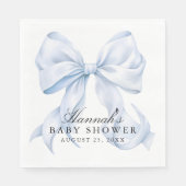 Serviette En Papier Blue Bow Baby Shower Coquette Bow (Devant)