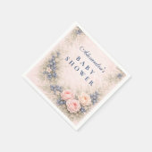 Serviette En Papier Blue Bow Blueberry Baby Shower (Coin)