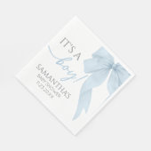 Serviette En Papier Blue Bow C'Est Un Baby shower Garçon (Coin)