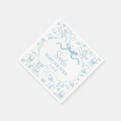 Serviette En Papier Blue Bow Chinoiserie Baby shower Boy (Coin)