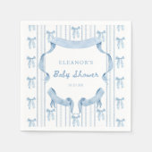 Serviette En Papier Blue Bow Coquette Blue Boy baby shower (Devant)