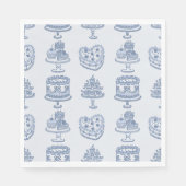 Serviette En Papier Blue Bow Coquette Coeur rétro Cake Valentines (Devant)