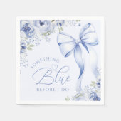 Serviette en papier Blue Bow Floral pour la douche (Devant)