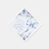 Serviette en papier Blue Bow Floral pour la douche (Coin)