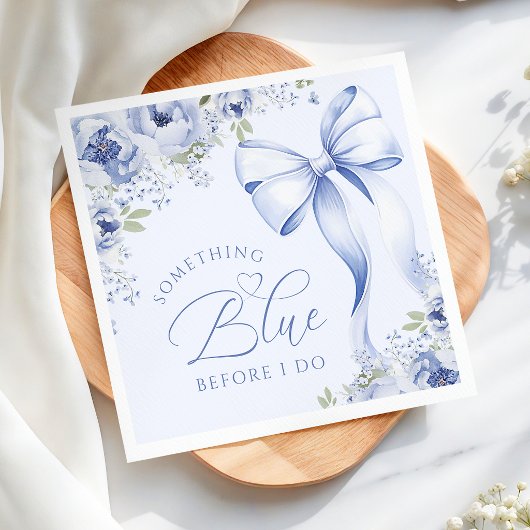 Serviette en papier Blue Bow Floral pour la douche