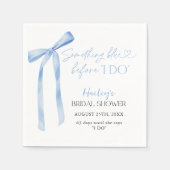 Serviette En Papier Blue Bow Quelque chose de bleu avant que je fasse  (Devant)