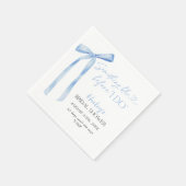 Serviette En Papier Blue Bow Quelque chose de bleu avant que je fasse  (Coin)